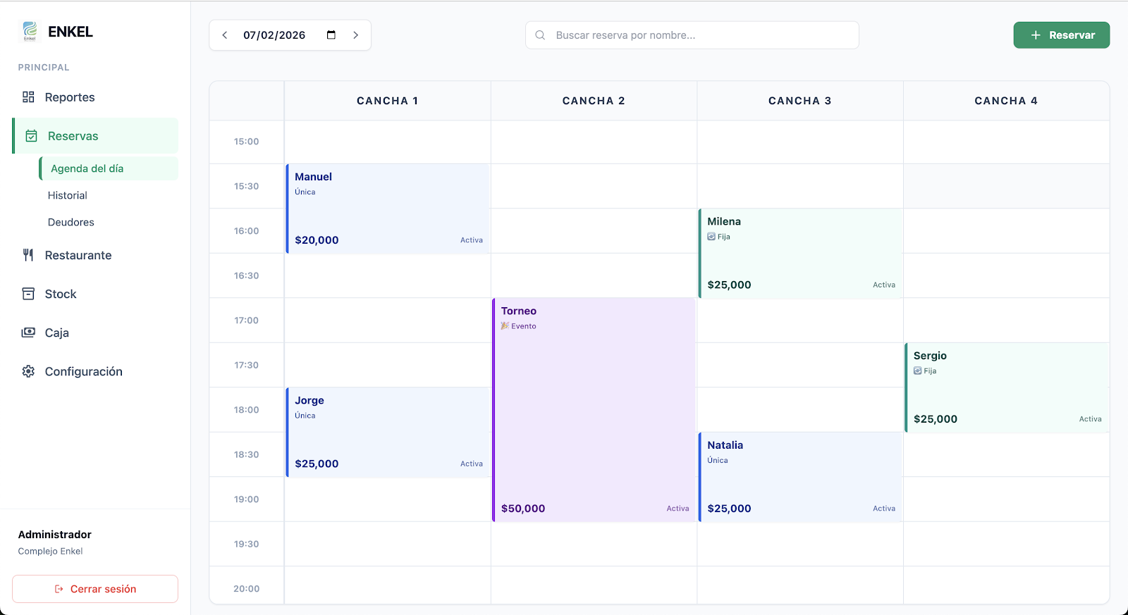 Enkel — Grilla de turnos