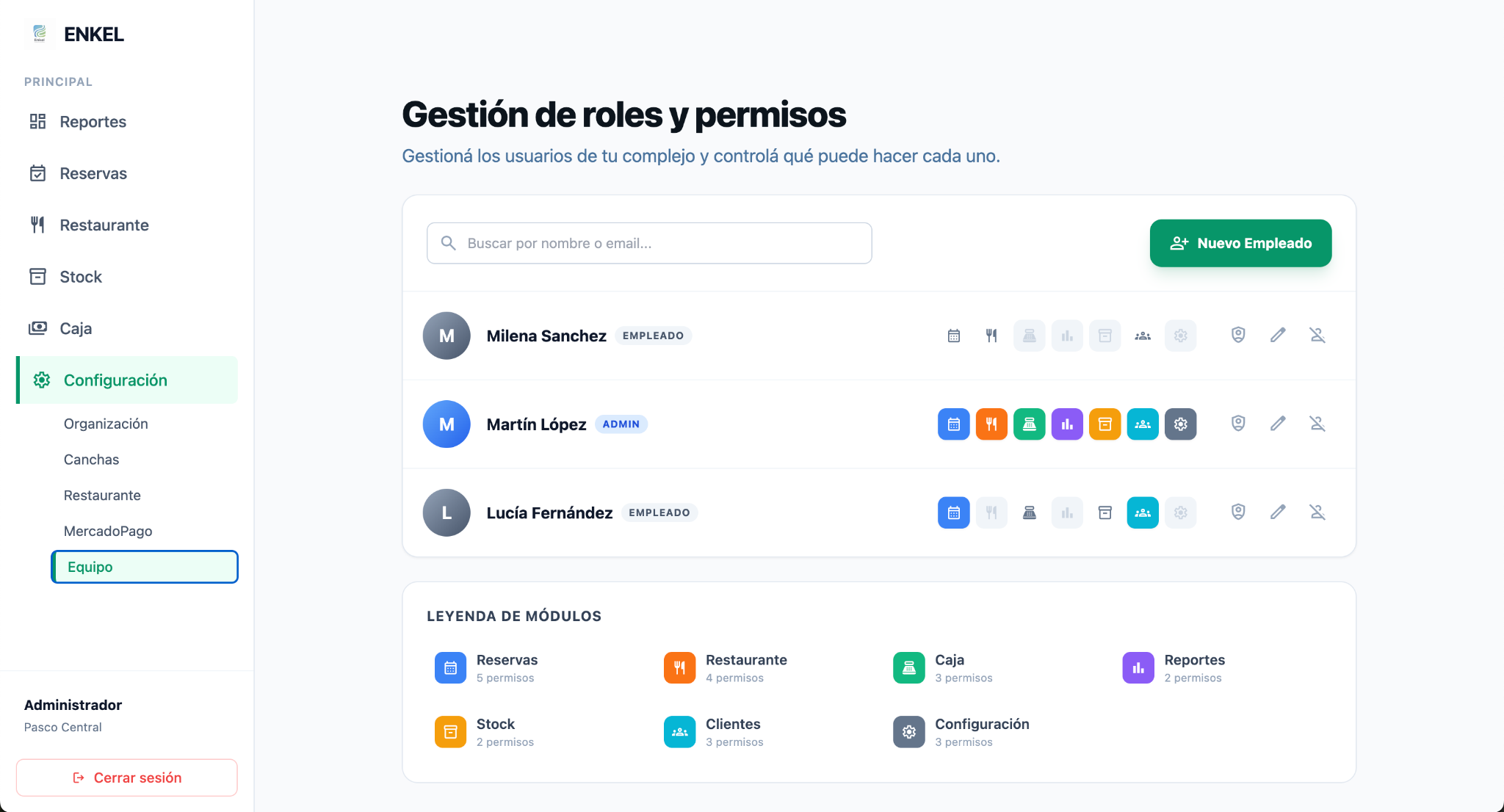 Enkel — Jerarquía y Seguridad
